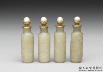 图片[3]-Jade snuff bottle with qilin beast, phoenix, tortoise, and dragon decoration of the Four Spirit animals (set of four), Qing dynasty, 18th century-China Archive